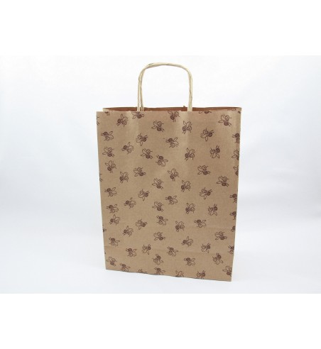 Sac de transport papier motif abeille 23x29.5